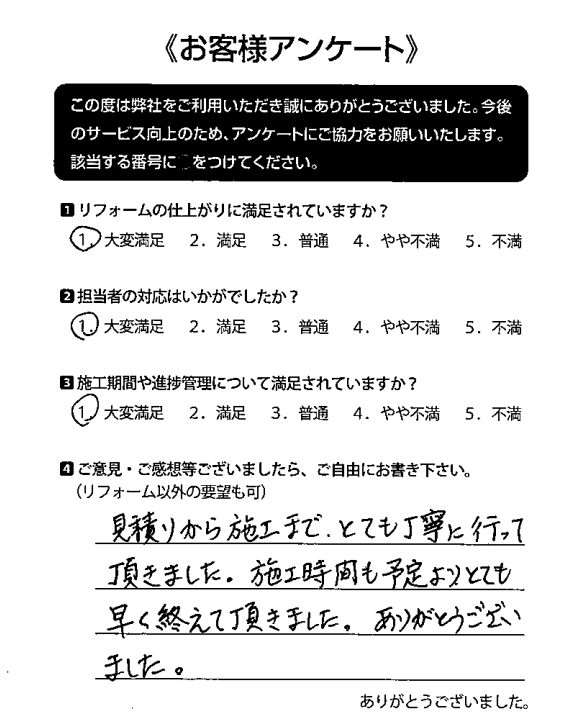トータルハウジングウベお客様の声